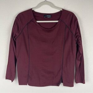 The Kooples Dark Red Wool Blend Long Sleeve Luxury Cozy Sweater Top Size Small